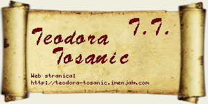 Teodora Tošanić vizit kartica